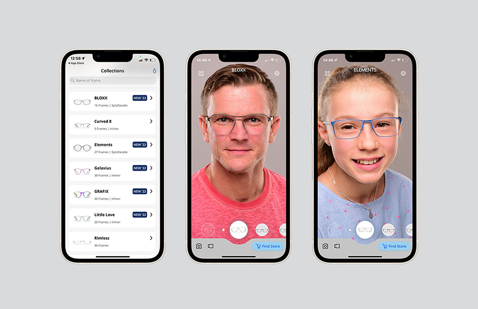 App-Design für Brillenlabel
